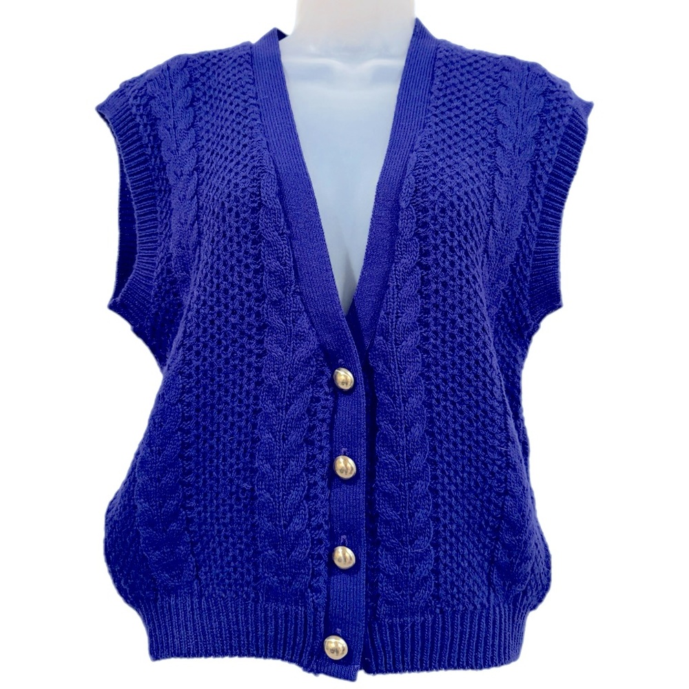 Vintage Purple Chunky Oversized Knit Vest
